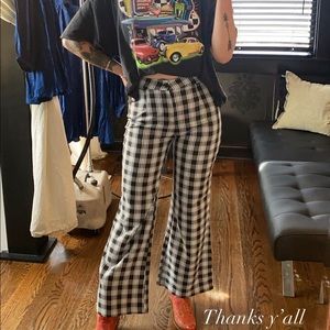 Cider Black & White Plaid Flares